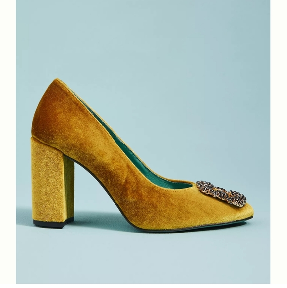 Anthropologie Shoes - LAB Velvet Brooch Heels